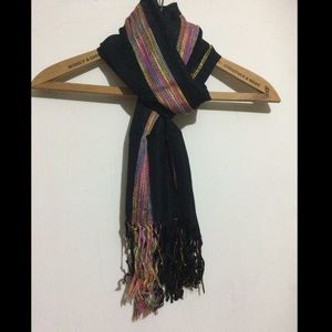 NWOT black multicolored scarf